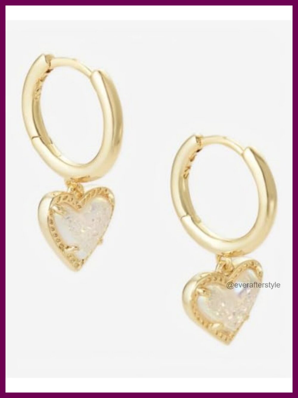 Kendra Scott Ari Heart Gold Plated Huggie Earrings Women Drop Dangle